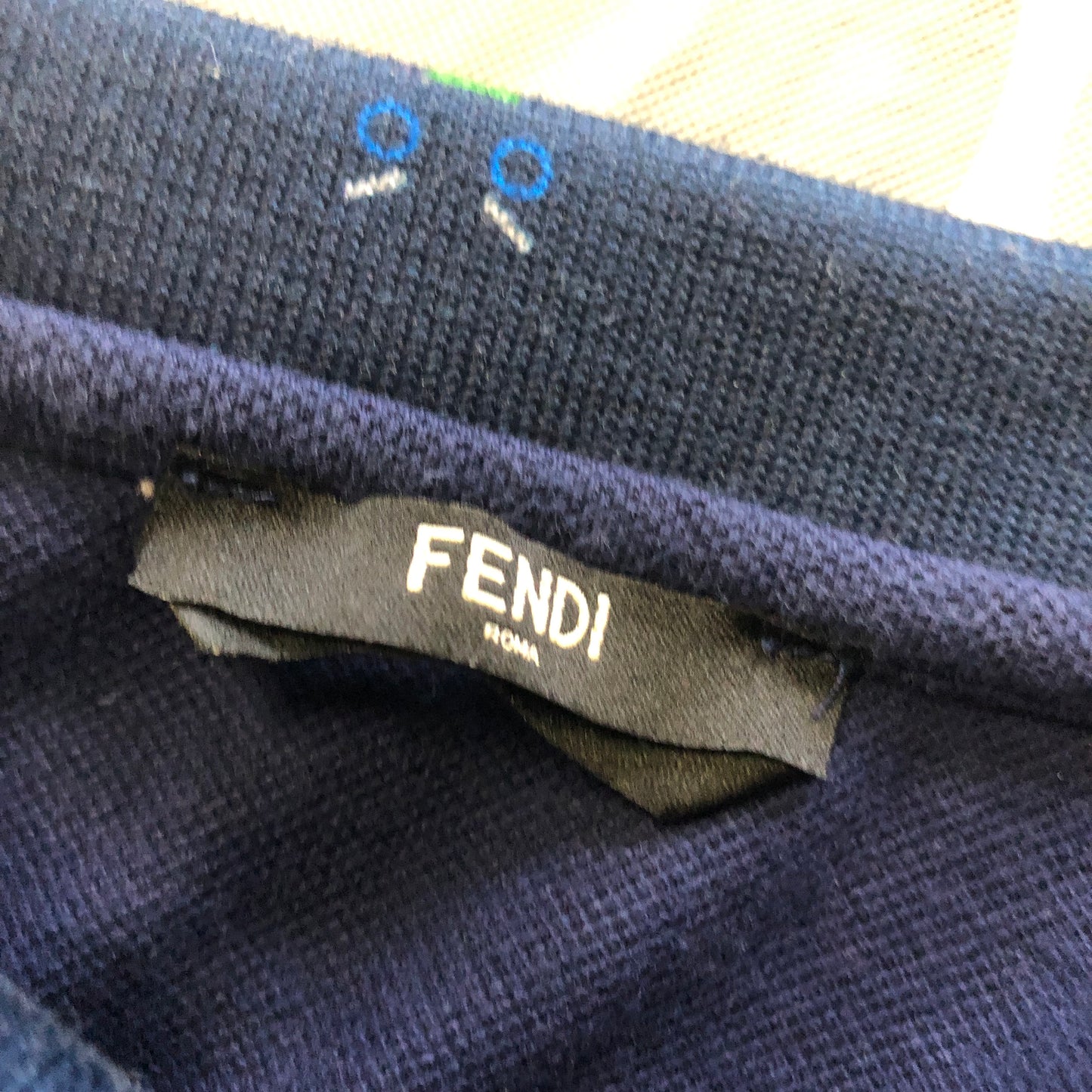 Fendi Monster Logo Blue Polo Shirt
