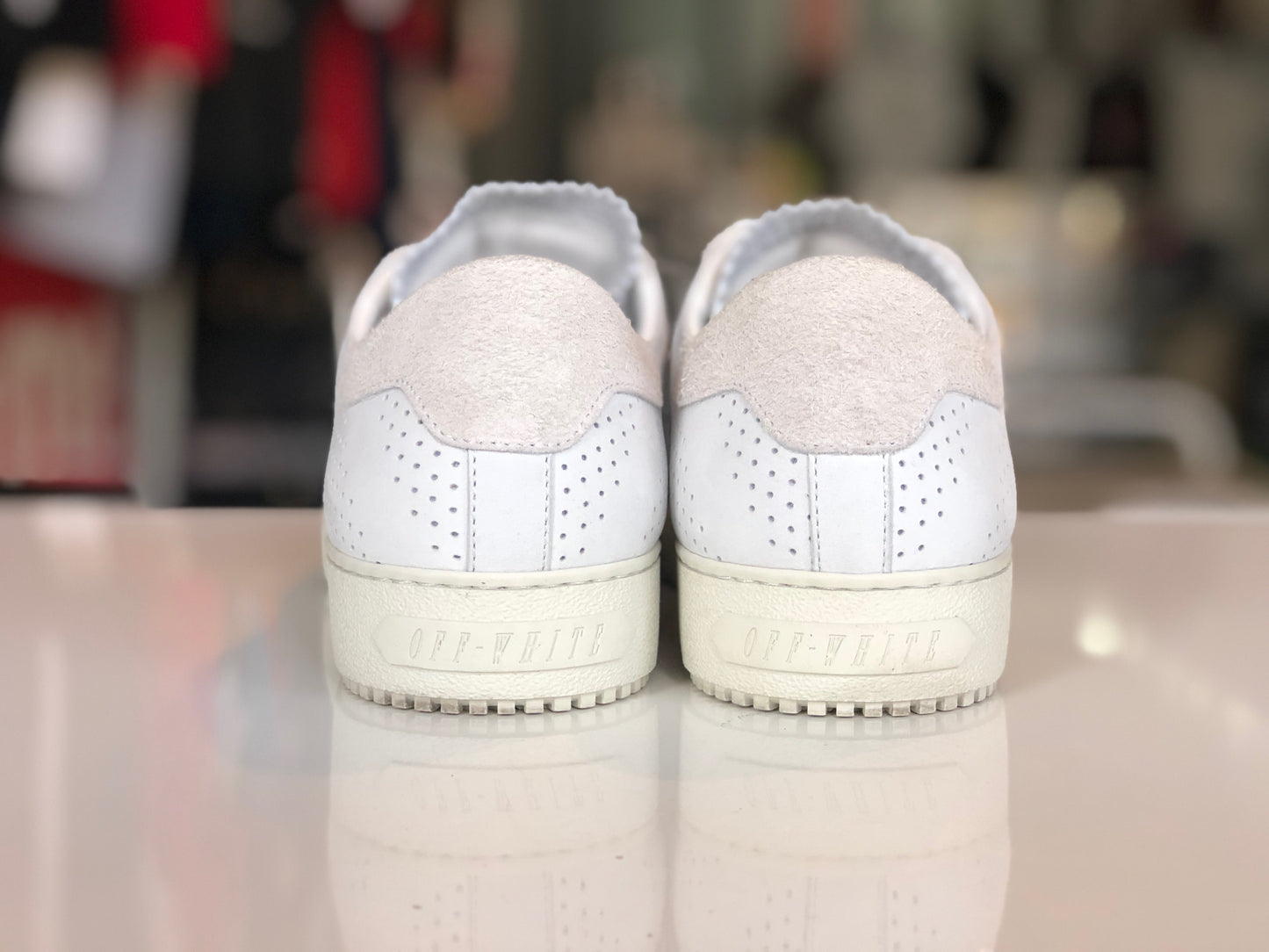 Off White Perforated Low TopSneaker