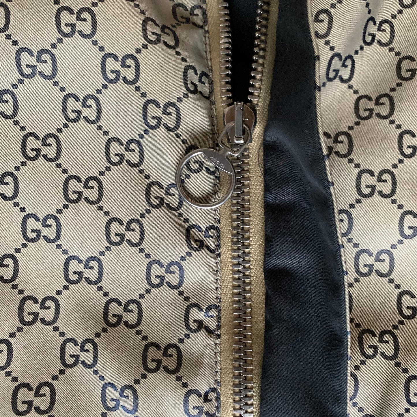 Gucci GG Canvas Zip Up Nylon Bomber Jacket