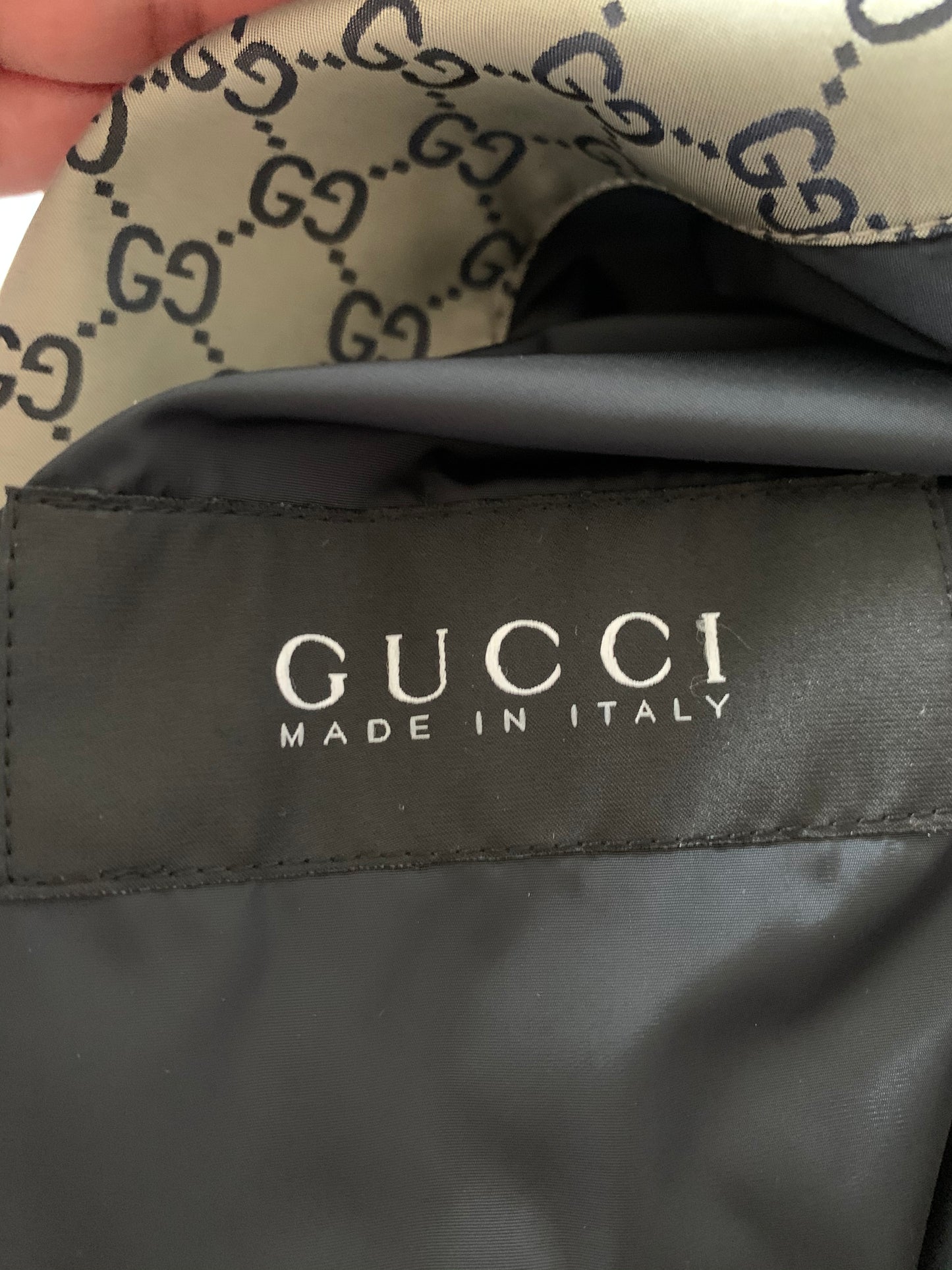 Gucci GG Canvas Zip Up Nylon Bomber Jacket