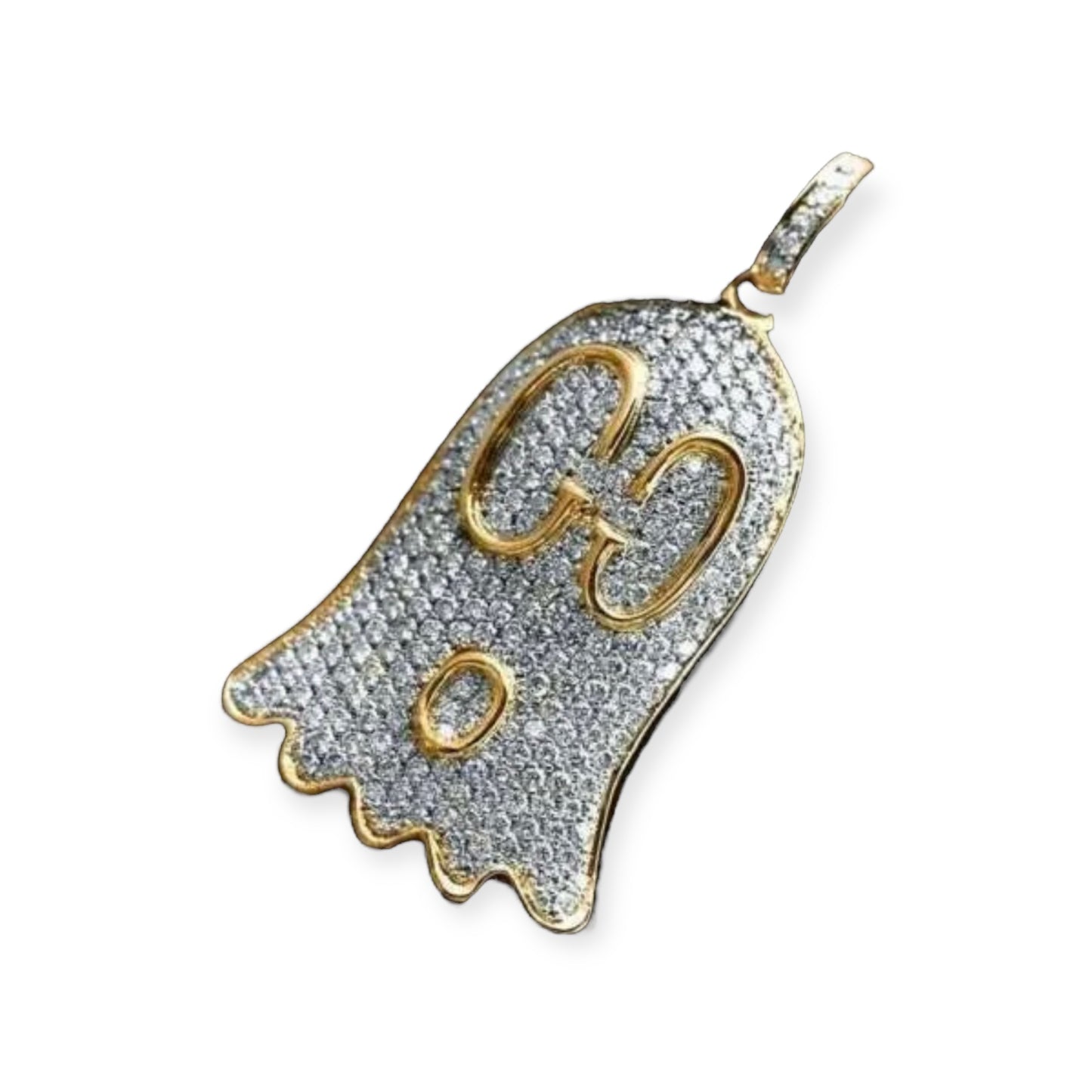2.00Ct Round Lab Created Diamond 14k Yellow Gold Plated Gucci Ghost Pendant