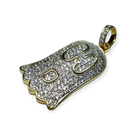 2.00Ct Round Lab Created Diamond 14k Yellow Gold Plated Gucci Ghost Pendant