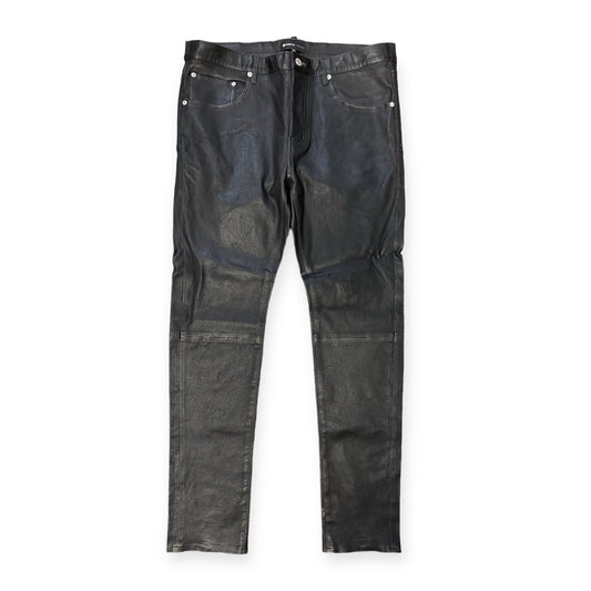 Purple Black leather Jeans Size 36
