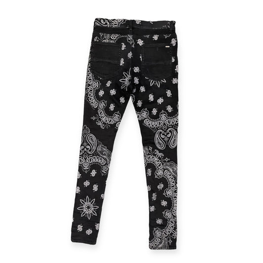 Brand New Amiri Flocked Bandana Denim Jeans Size 34