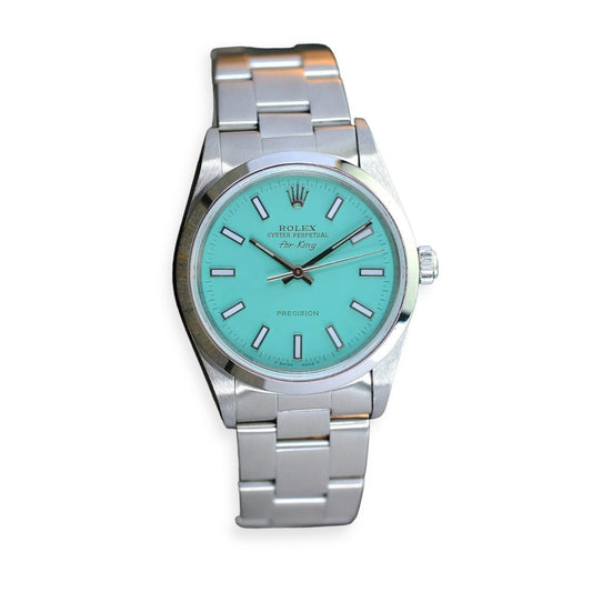 Rolex Air King Stainless Steel Custom Tiffany Dial Oyster Watch