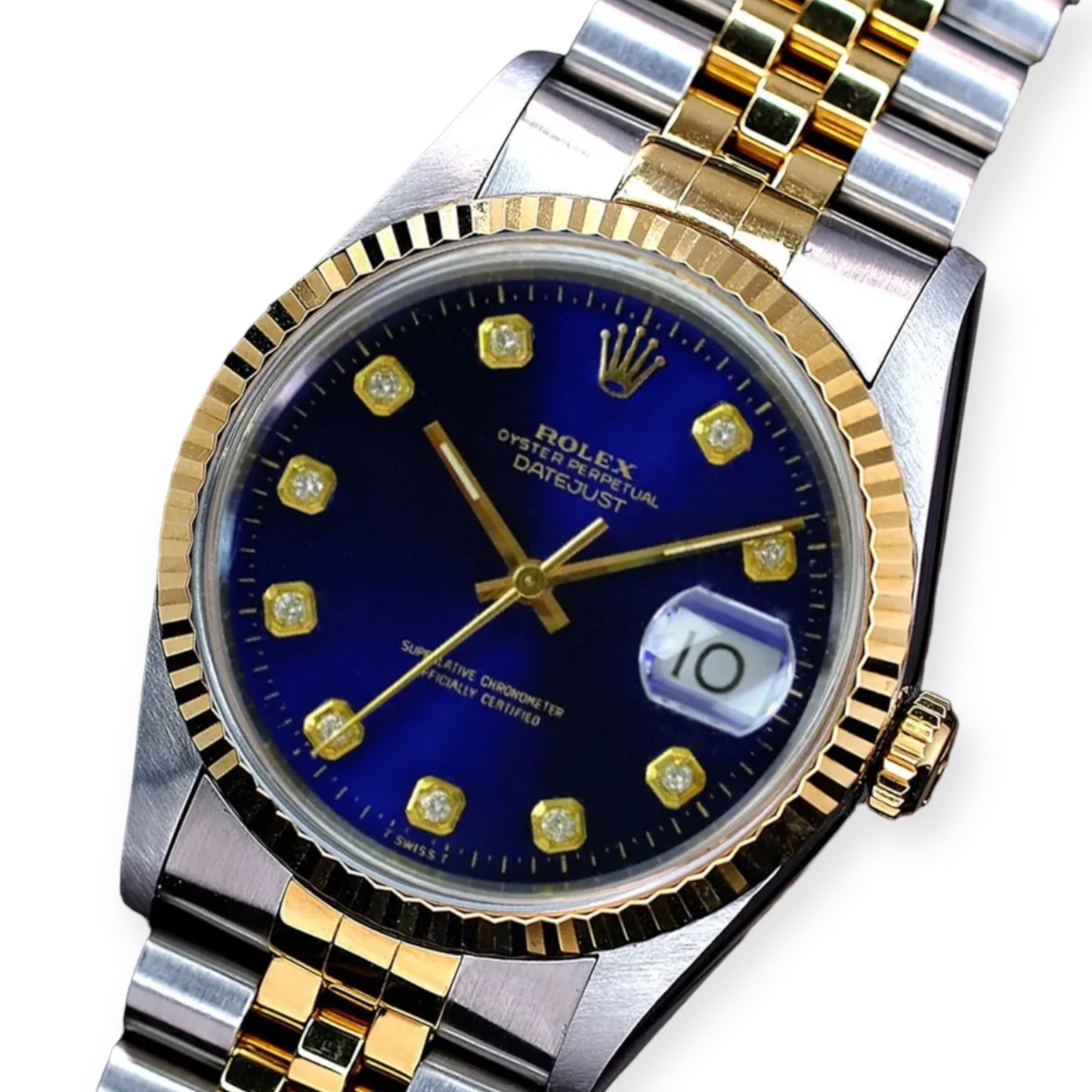 Rolex Datejust 18KY Gold & Steel Blue Dial 36MM Watch