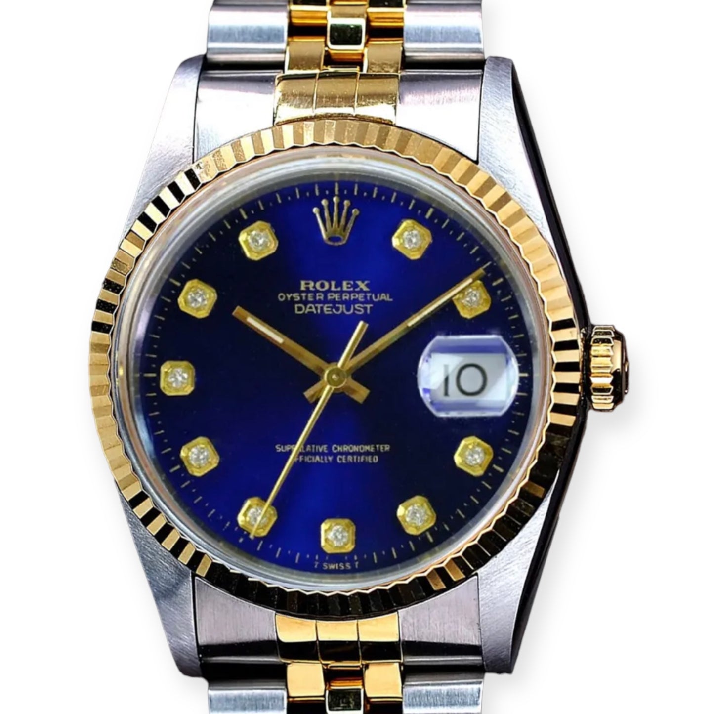 Rolex Datejust 18KY Gold & Steel Blue Dial 36MM Watch
