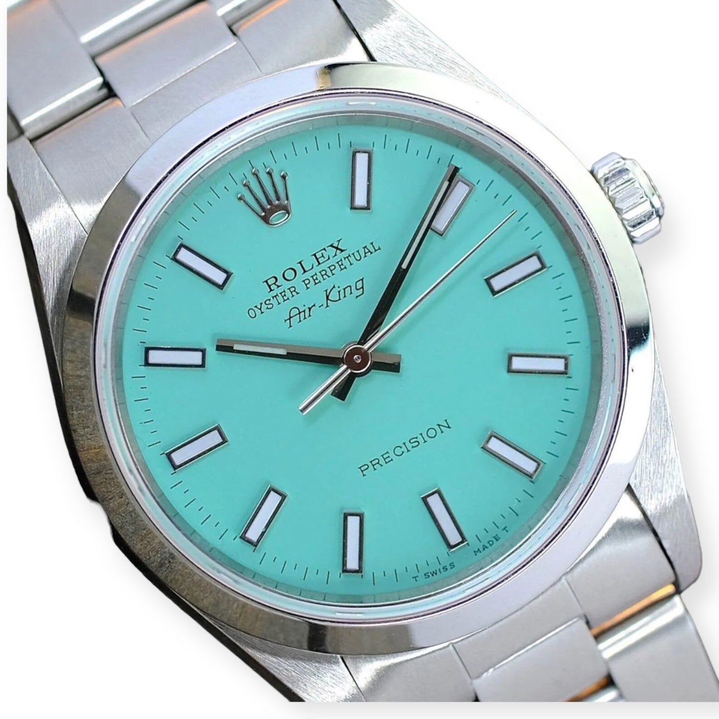 Rolex Air King Stainless Steel Custom Tiffany Dial Oyster Watch