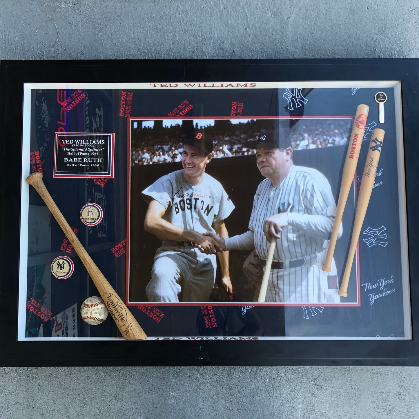 Ted Williams Autographed Photo with Babe Ruth