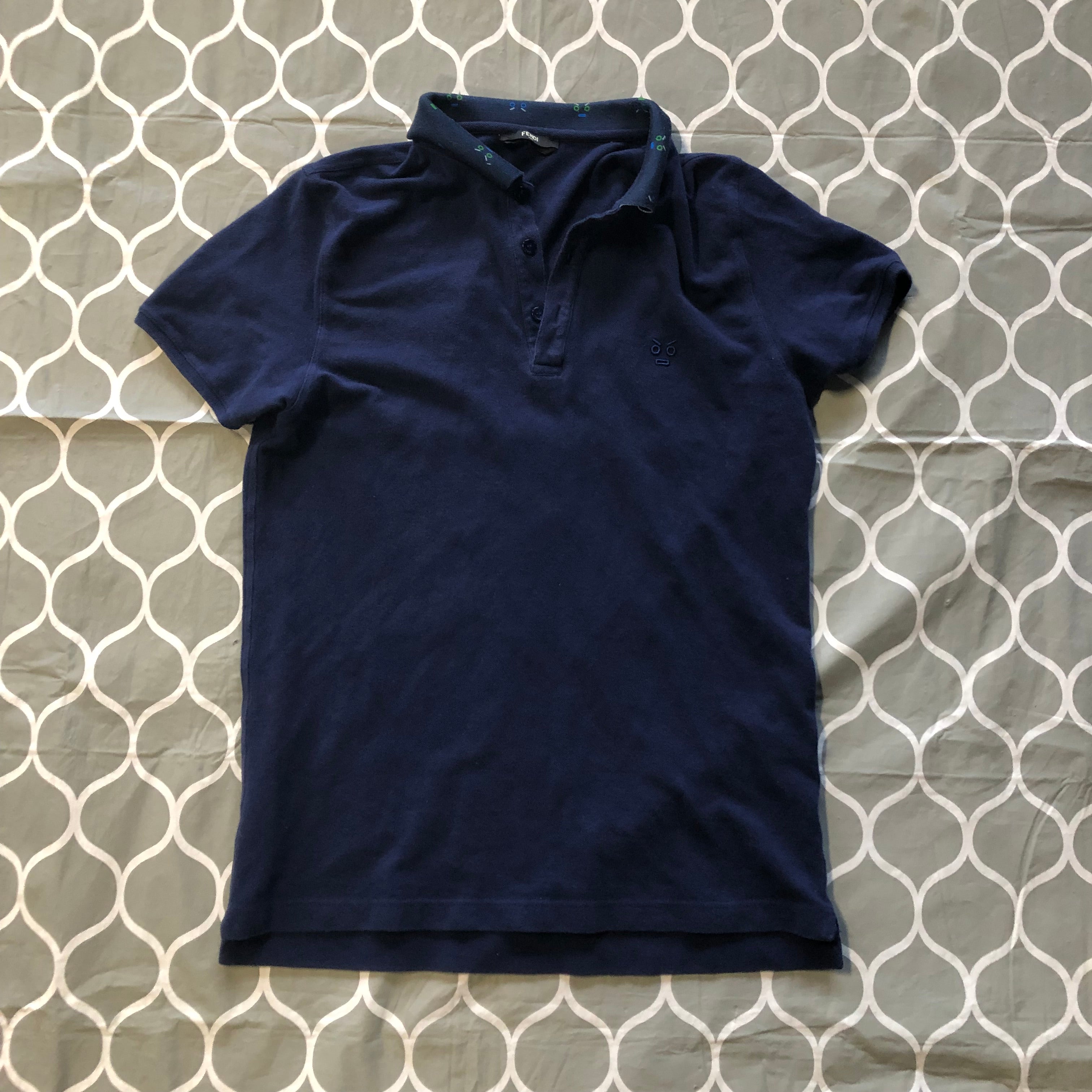 Fendi Monster Logo Blue Polo Shirt – SneakerUnionUSA