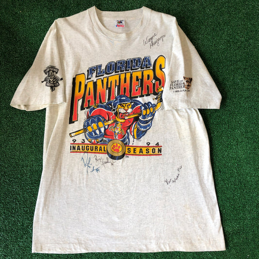 Florida Panthers 1994 Season Signed Vintage Tee