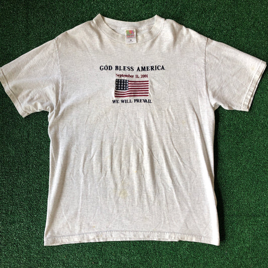 God Bless America 2001 Embroidered Vintage Tee