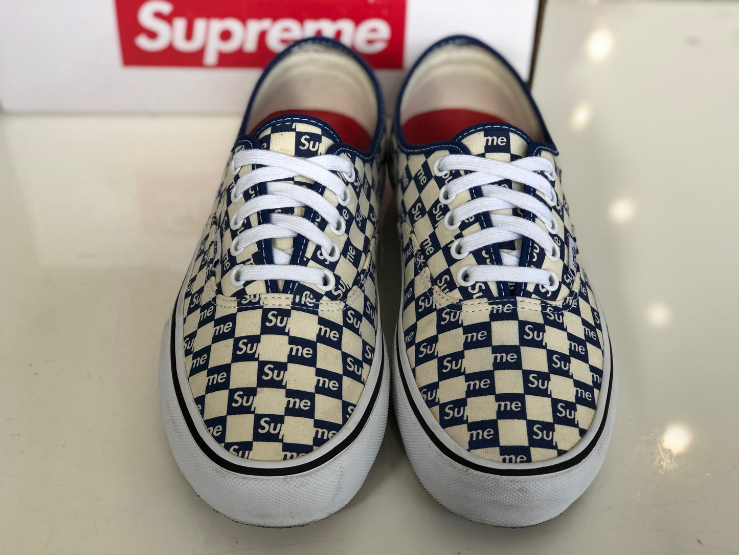 Supreme Vans Authentic Checkered Blue
