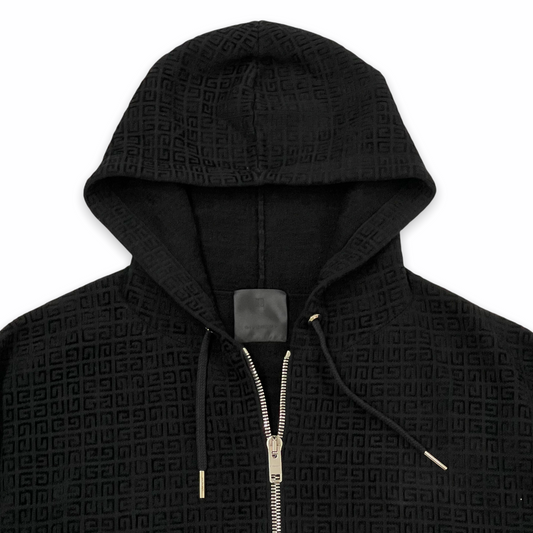 Givenchy 4G Knitted Zipped Hoodie Black Size Large