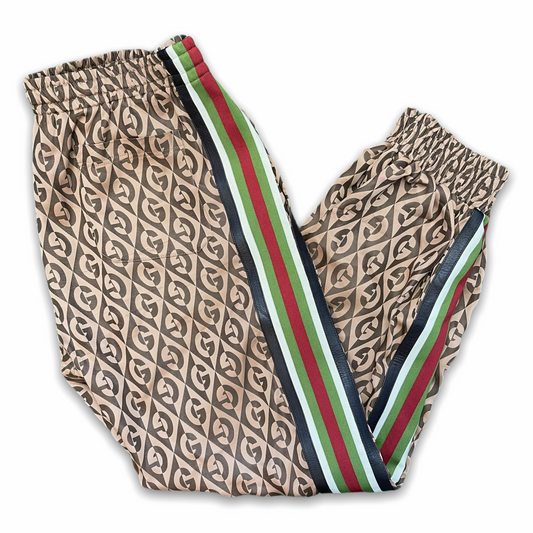 Brand New Gucci Brown Rhombus Monogram Track Pants size XL