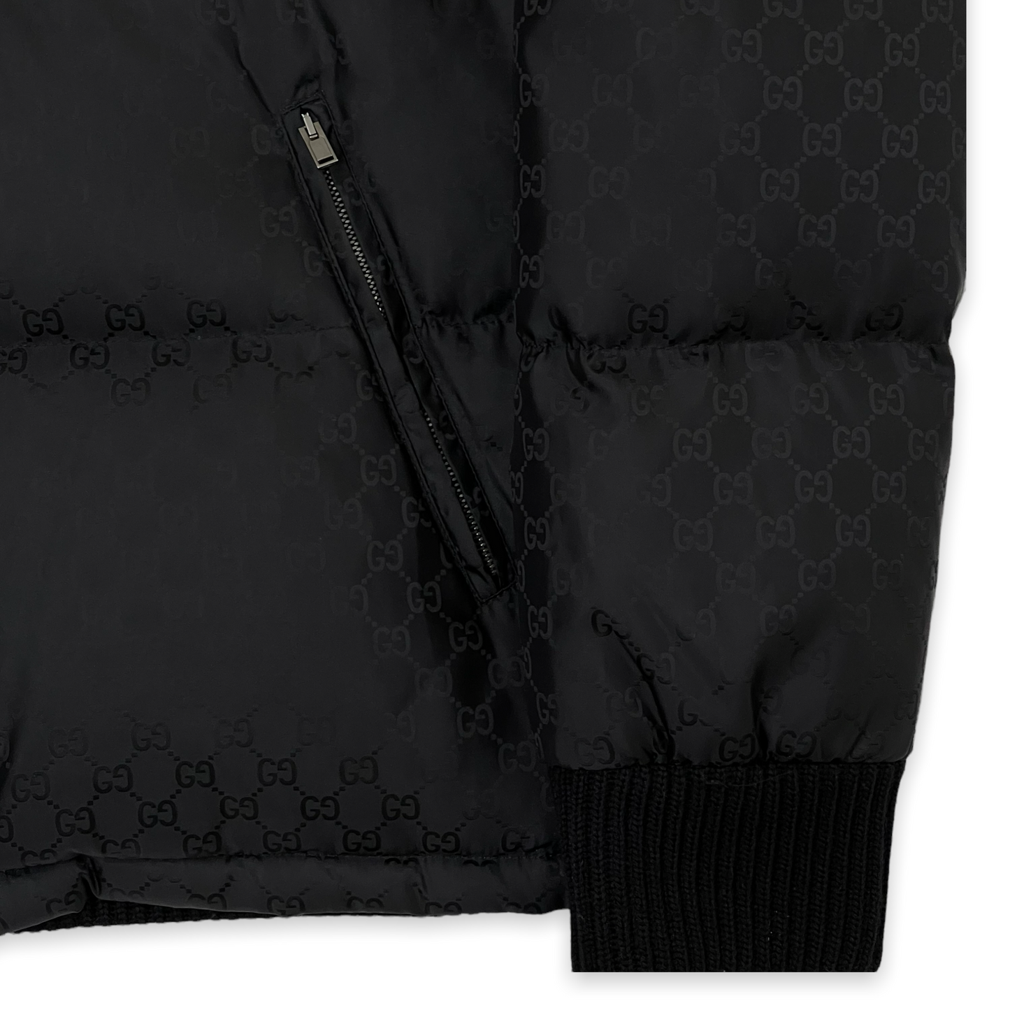 Gucci GG Padded Black Coat Vest Removeable Sleeves Size 50/Large